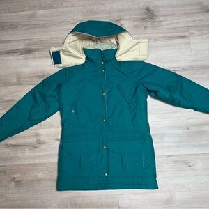 Vintage LL Bean Maine Wardens Parka Women’s Small Gore-tex Made in USA Green/Tan